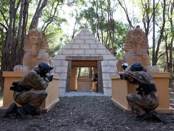 Attacking the Delta Force Paintball Appin Tomb Raider Pyramid